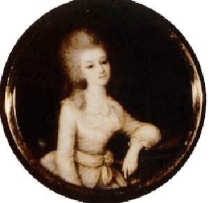 Den salige Maria Louise Elisabeth de Lamoignon, miniatyr etter Vigee Le Brun